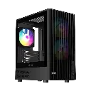 GABINETE ACTECK ZYRON GC606 NEGRO MICRO ATX FRGB CRISTAL S/FUENTE AC-943819 12M DE GARANTIA
