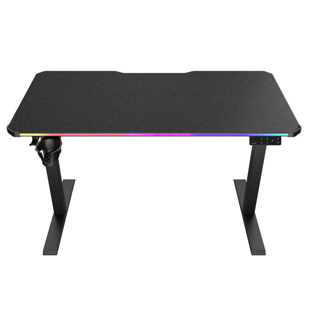ESCRITORIO COUGAR E-ARES 120 BLACK RGB SOPORTA 80KG ALTURA REGULABLE CGR-E-ARES120 3MARS1SB.0002 12M DE GARANTIA