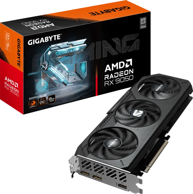 TARJETA DE VIDEO RADEON GEFORCE RX9050 8GB OC GDDR6 GIGABYTE GAMING GV-R9050GAMING OC-8GD 12M DE GARANTIA