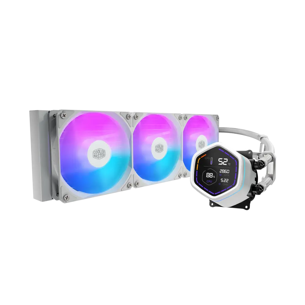 ENFRIAMIENTO COOLER MASTER MASTERLIQUID CORE NEX DIGITAL SERIES RGB BLANCO AM5/LGA 1851 MLX-D36M-A18PW-RD 12M DE GARANTIA