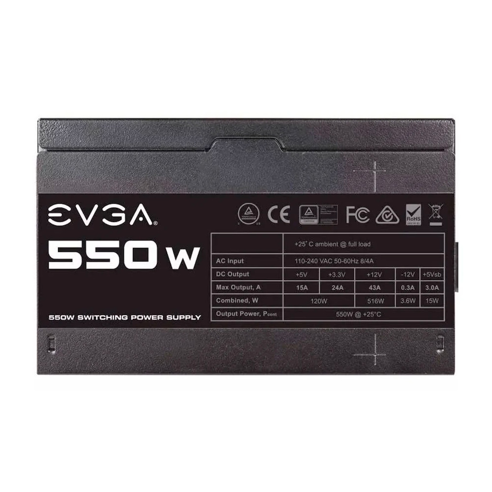 FUENTE EVGA 550N1 550W 100-N1-0550-L1 3M DE GARANTIA