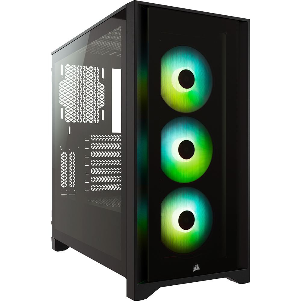 GABINETE CORSAIR ICUE 4000X RGB NEGRO ATX CRISTAL MIDITOWER SIN FUENTE CC-9011204-WW SIN GARANTIA