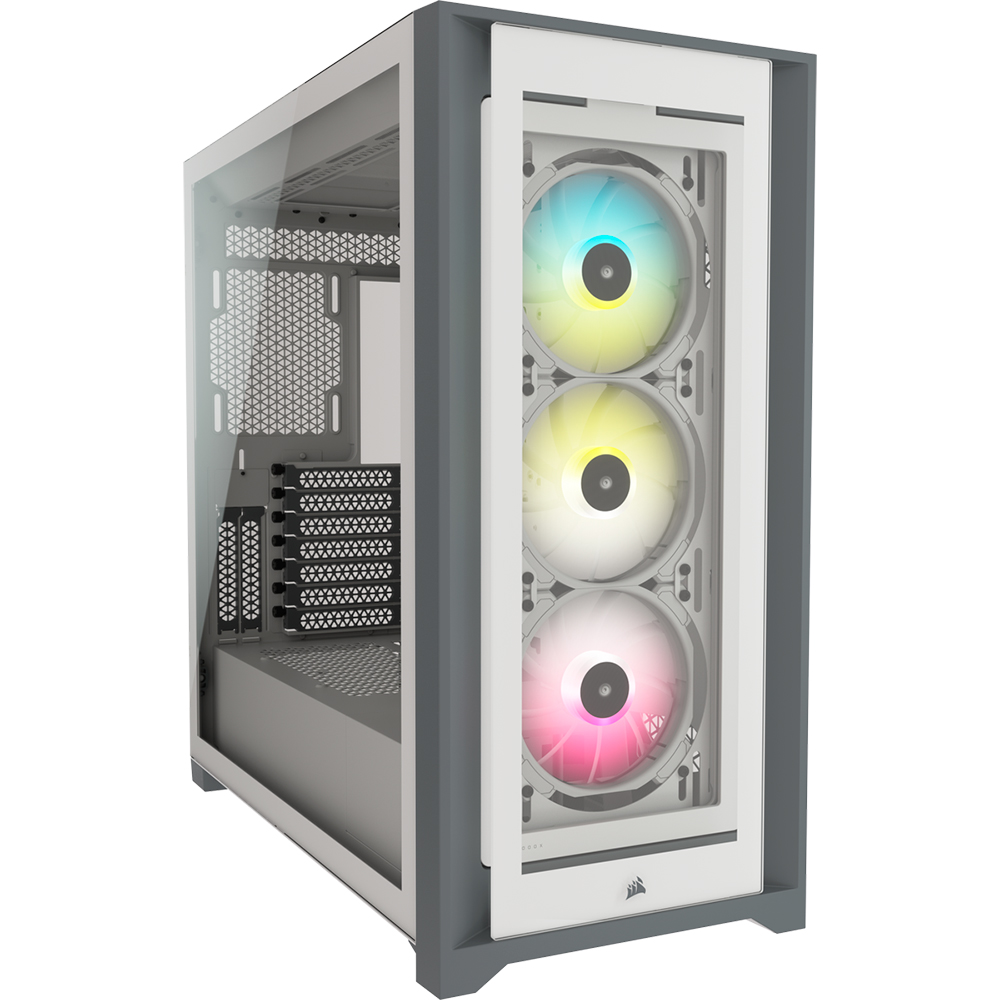GABINETE CORSAIR ICUE 5000X RGB BLANCO ATX CRISTAL MIDITOWER SIN FUENTE CC-9011213-WW SIN GARANTIA