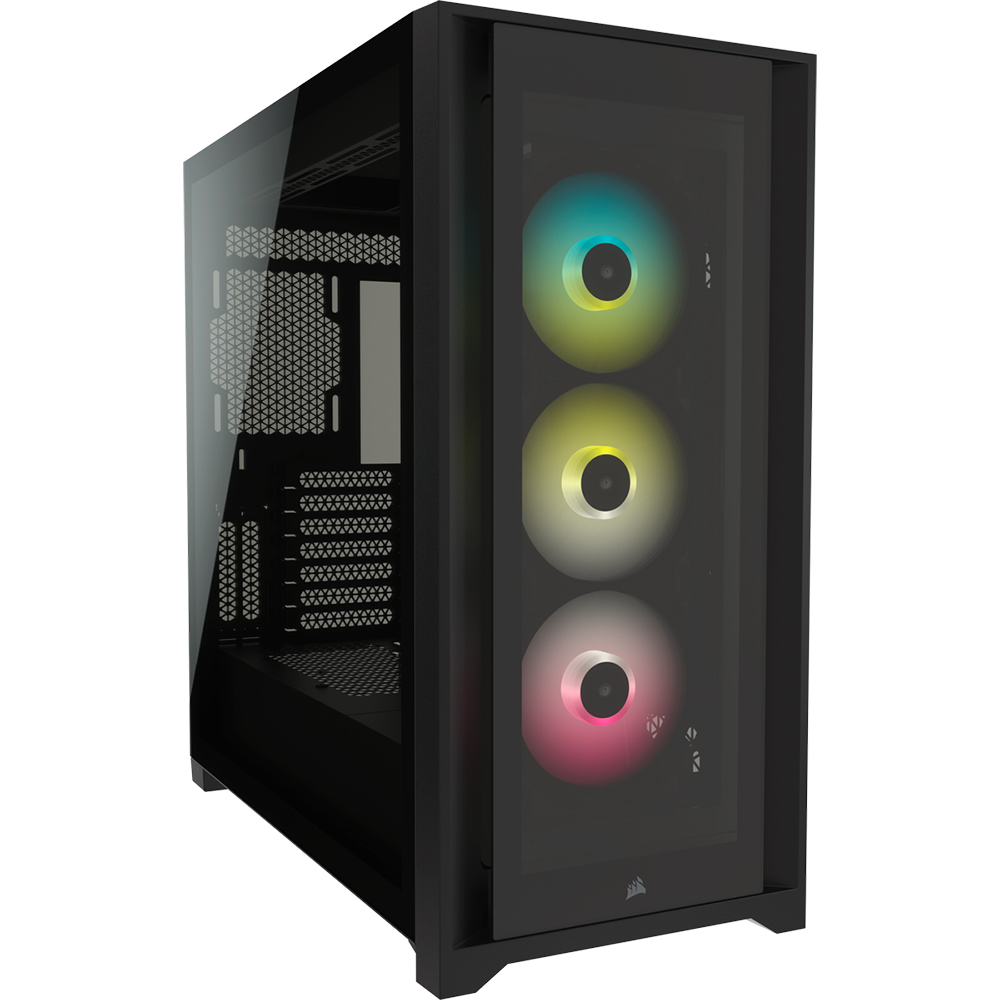 GABINETE CORSAIR ICUE 5000X RGB NEGRO ATX CRISTAL MIDITOWER SIN FUENTE CC-9011212-WW SIN GARANTIA