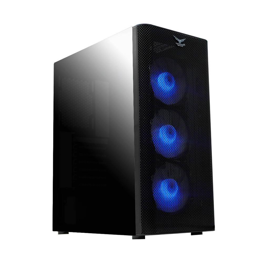 GABINETE NACEB ZED RGB NEGRO ATX S/FUENTE 3VENTILADORES CRISTAL NA-0613 1M DE GARANTIA