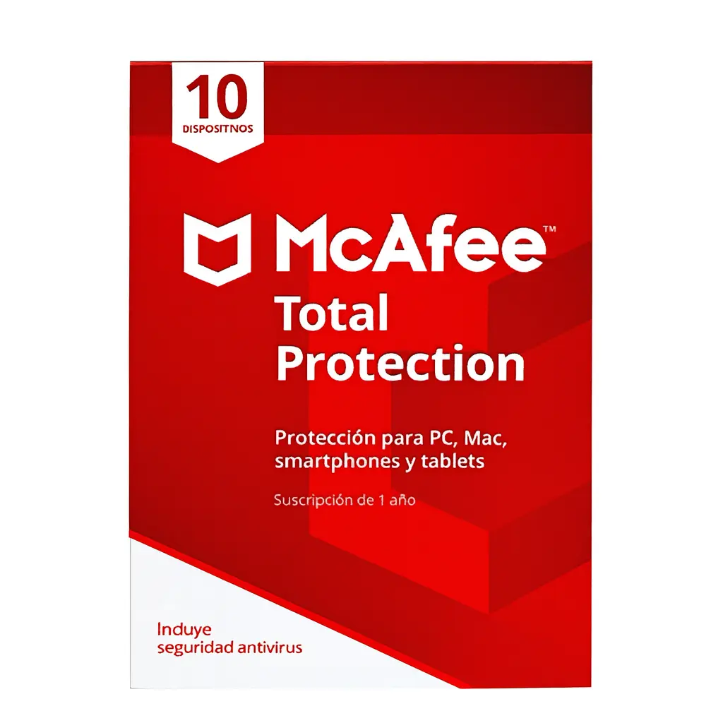 LIC ANTIVIRUS MCAFEE TOTAL PROTECCION 10D MTP00LNRXRDA SIN GARANTIA