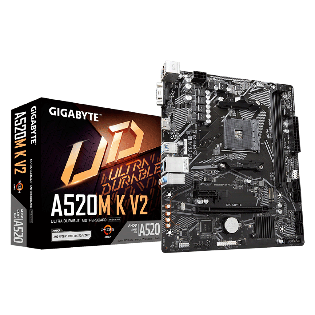 MB GIGABYTE A520M H RYZEN AM4 DDR4 64GB M-ATX A520M H 11M DE GARNTIA