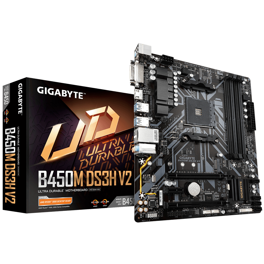 MB GIGABYTE B450M DS3H V2 RYZEN AM4 DDR4 128GB M-ATX B450M DS3H V2 11M DE GARNTIA