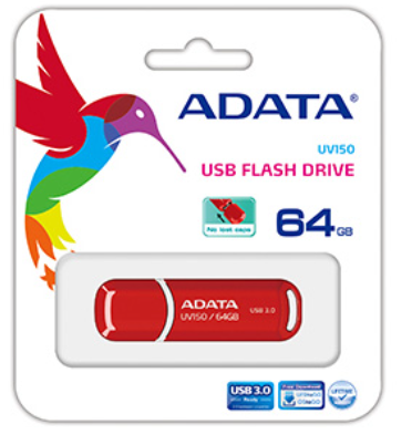 MEMORIA USB 64GB UV150 ROJO 3.2 AUV150-64G-RRD 11M DE GARANTIA