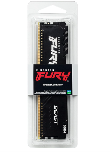 [740617319859] RAM KINGSTON FURY BEAST DDR4 16GB 3200 NEGRO KF432C16BB/16 1AÑO DE GARANTIA