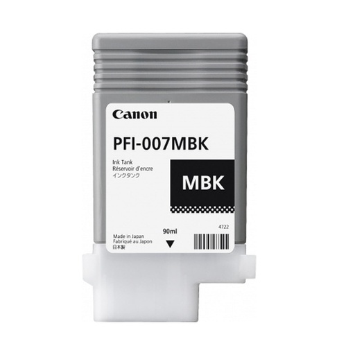 [013803288872] TINTA CANON PFI-007MBK NEGRO MATE PLOTTER COM/IPF670E 2142C001AA 90ML SIN GARANTIA