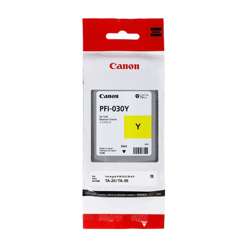 [013803313710] TINTA CANON PFI-030Y AMARILLO PLOTTER COM/TA20/TA30 3492C001AA 55ML SIN GARANTIA