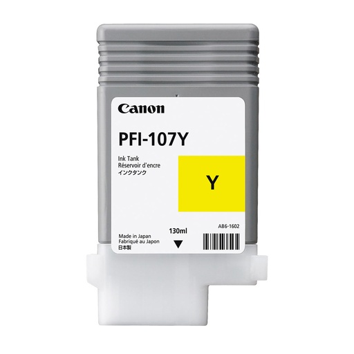 [013803155433] TINTA CANON PFI-107Y AMARILLO PLOTTER COM/670/680/685/770/780/785 6708B001AA 130ML SIN GARANTIA 