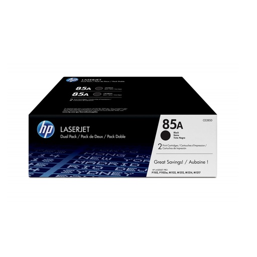 [886111730520] TONER HP 85A NEGRO CE285AD DUAL PACK SIN GARANTIA