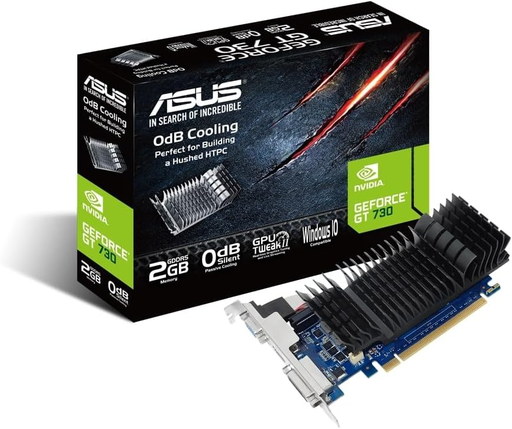 [195553250122] TARJETA DE VIDEO NVIDIA GT730 2GB GDDR5 ASUS GT730-SL-2GD5-BRK 12M DE GARANTIA