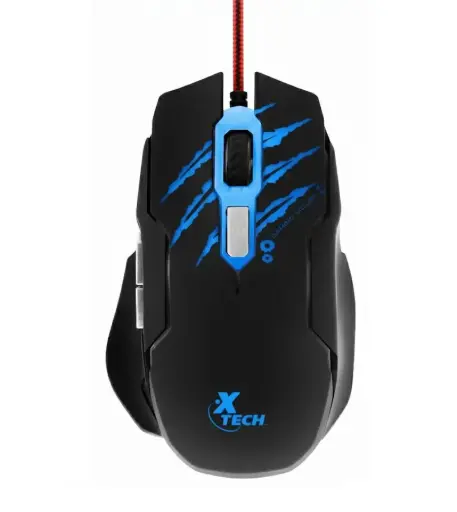 [798368163191] MOUSE GAMER XTECH XTM-610 LETHAL HAZE ILUMINACION/VERDE/ROJO/AZUL/MORADO USB 3200DPI NEGRO 6M DE GARANTIA