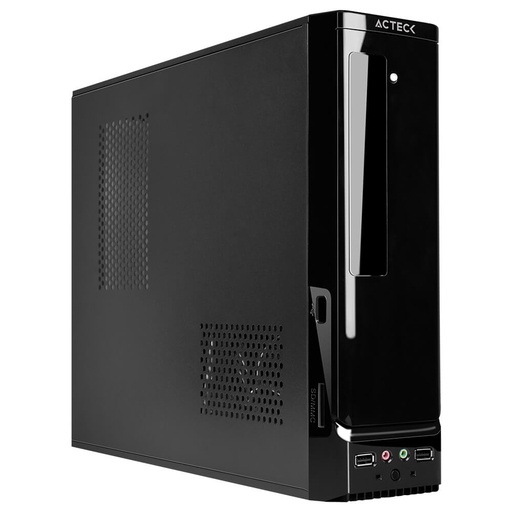 [7506215929042] GABINETE ACTECK ATOM GS240 SLIM C/FUENTE 450W NEGRO AC-929042 3M DE GARANTIA