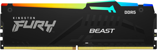 RAM KINGSTON FURY BEAST DDR5 32GB 4800 RGB NEEGRO KF548C38BBA-32 1 AÑO DE GARANTIA