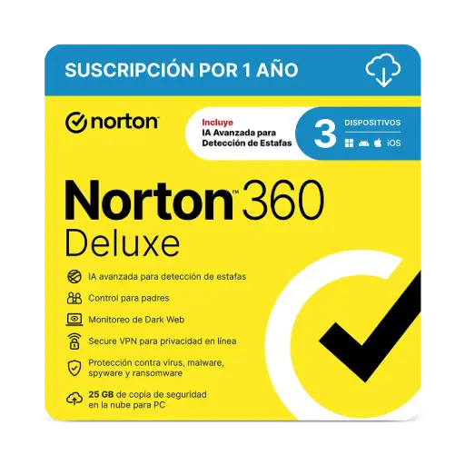 [037648692380] LICENCIA ANTIVIRUS NORTON 360 DELUXE PERSONAL 3 DISPOSITIVOS 21414731 SIN GARANTIA