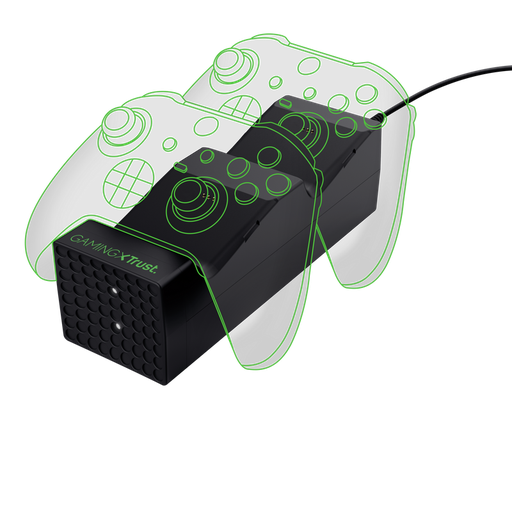 [8713439241778] CARGADOR DUO TRUST GXT 250 DUO CHARGING DOCK PARA XBOX S/X+BATERIAS RECARGABLES 6M DE GARANTIA