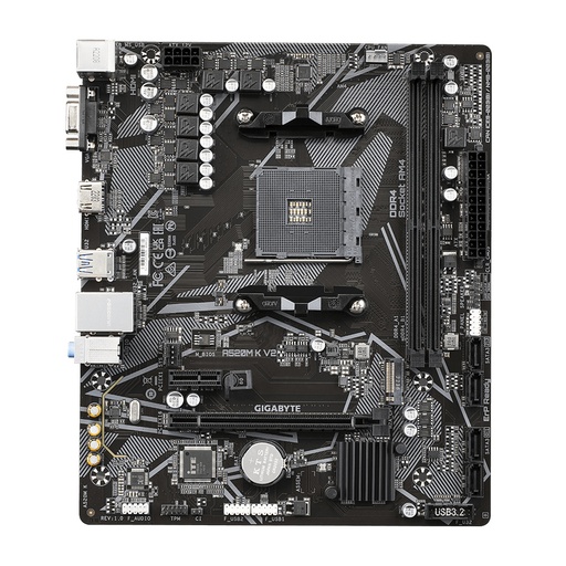 [889523036112] MOTHER AMD A520M K V2 AM4 GIGABYTE  2xDDR4 64GB M-ATX 1AÑO DE GARANTIA