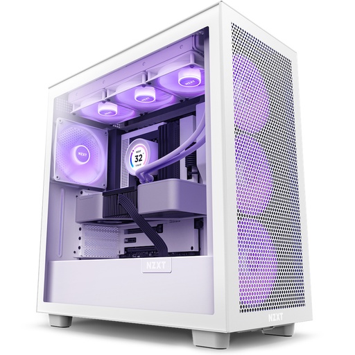 [810074843621] GABINETE NZXT H7 FLOW RGB BLANCO ATX S/FUENTE CRISTAL USB 3.2 TIPO-C CM-H71FW-R1 1AÑO DE GARANTIA