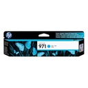 <p>CARTUCHO HP 971 CIAN ORIGINAL 2500 PAGINAS CN622AM PARA X4151, X551, X476,X576 / SIN GARANTIA</p>