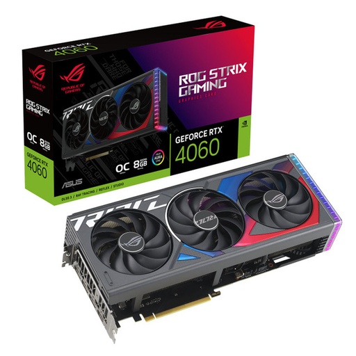 [197105246447] TARJETA DE VIDEO NVIDIA RTX4060 8GB OC GDDR6 ASUS ROG STRIX GAMING 90YV0JB0-M0AA00 1AÑO DE GARANTIA