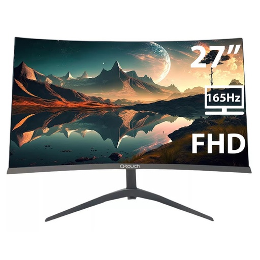 [7500647005053] MONITOR 27 QTOUCH QT-G27C 1MS 165HZ FULL HD GAMER VA CURVO FREESYNC 1 AÑO DE GARANTIA