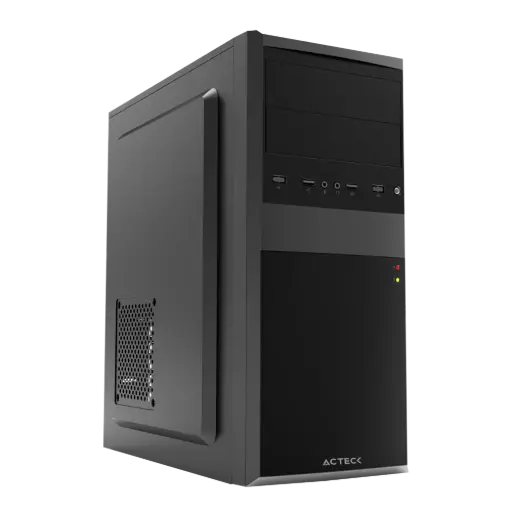 [7506215935685] GABINETE ACTECK KIRUNA II NEGRO  MATX 500W ACERO AC-935685 3M DE GARANTIA