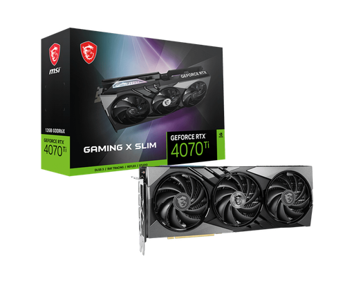 [824142327647] TVIDEO MSI RTX4070 TI GAMING X SLIM 12GB GDDR6X HDMI DP RTX4070 TI GAMING X SLIM 12GB 11M DE GARANTIA