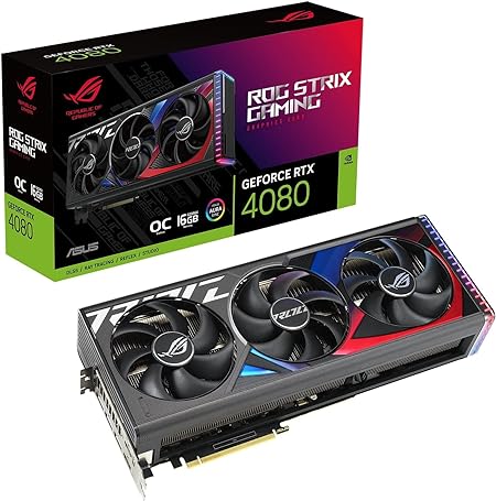 [195553951593] 08032025TVIDEO ASUS RTX4080 ROG STRIX 16GB GAMING GDDR6X HDMI DP ROG-STRIX-RTX4080-16G-GAMING 90YV0IC1-MVAA00 1 AÑO DE GARANTIA