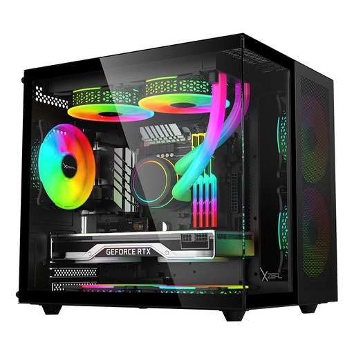 [7503041018773] GABINETE XZEAL CUBO MATX S/FUENTE 3FAN ARGB NEGRO XZGAMC1B GARANTIA DIRECTO CON EL FABRICANTE