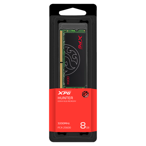 [4711085946065] RAM ADATA HUNTER SODDR4 LAP 8GB 3200 NEGRO AX4S32008G22-SBHT 11M DE GARANTIA