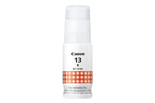 [013803336863] TINTA CANON GI-13R ROJO 70ML COM/PIXMA G510 PIXMA G610 4713C001 SIN GARANTIA