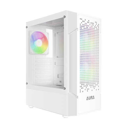 [848475009650] GABINETE GAMDIAS AURA GC7 WH BLANCO ATX RGB S/FUENTE CRISTAL GD-AURA GC7 WH 11M DE GARANTIA