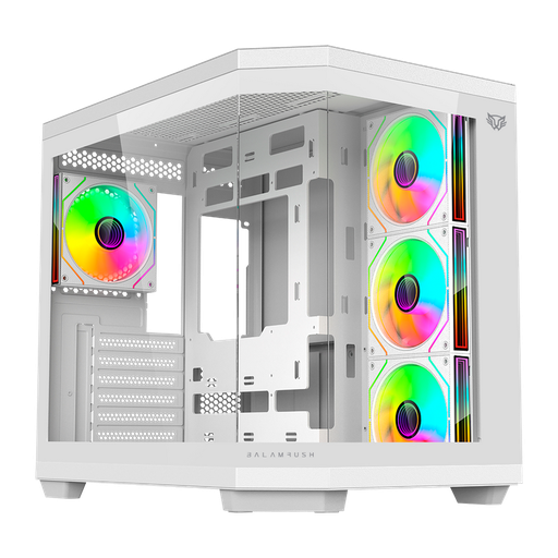 [7506215938686] GABINETE BALAM RUSH TANK 9600TB MAX BLANCO ATX RGB 4VENT USB3.0 C/TEMPLADO S/FUENTE BR-938686 03M DE GARANTIA
