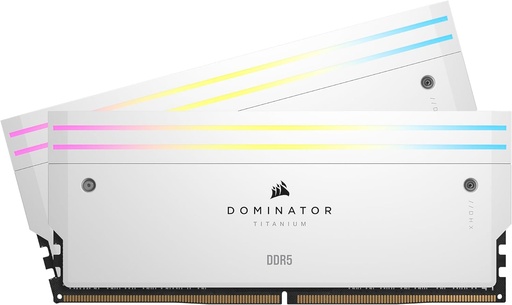 [840006679196] RAM CORSAIR DDR5 DOMINATOR TITANIUM 2X16 32GB  7200 BLANCO RGB CMP32GX5M2X7200C34W 1AÑO DE GARANTIA