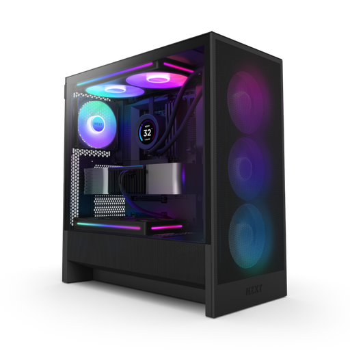 [810074845939] GABINETE NZXT H5 FLOW RGB EDITION NEGRO ATX S/FUENTE CRISTAL CC-H52FB-R1 12M DE GARANTIA