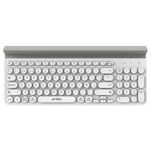 [7506215934213] TECLADO ACTECK WIFI INSPIRE COMP TI695 BLANCO BLUETOOTH MULTIDISPOSITIVO AC-934213 3M DE GARANTIA