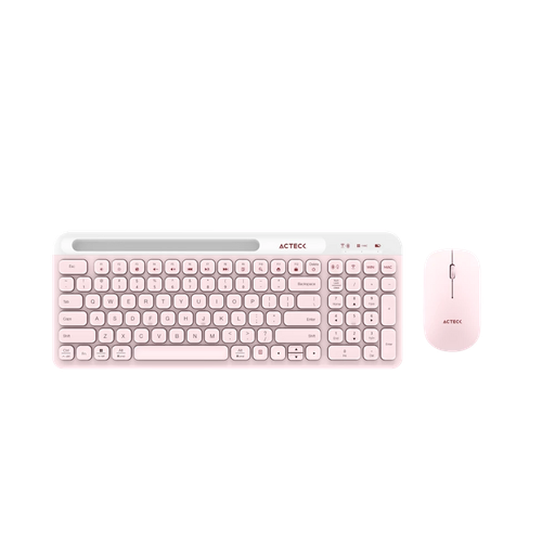 [7506215936279] KIT 2 EN 1 ACTECK WIFI CREATOR VIRTUOS SILK MK720 TEC Y MOU ROSA BLUETOOTH MULTIDISPOSITIVO AC-936279 3M DE GARANTIA