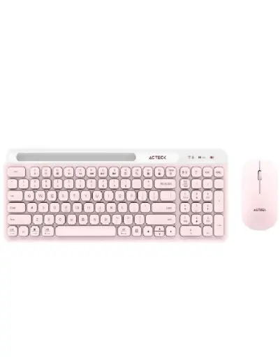[7506215936279] KIT 2 EN 1 ACTECK WIFI CREATOR VIRTUOS SILK MK720 TEC Y MOU ROSA BLUETOOTH MULTIDISPOSITIVO AC-936279 3M DE GARANTIA