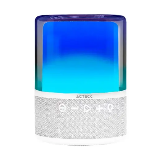 [7506215936415] BOCINA ACTECK GLEE PURE AP50 BLANCO BLUETOOTH 5.2 3.5MM USB-C ILUMINACION LED ELITE SERIES AC-936415 03M DE GARANTIA