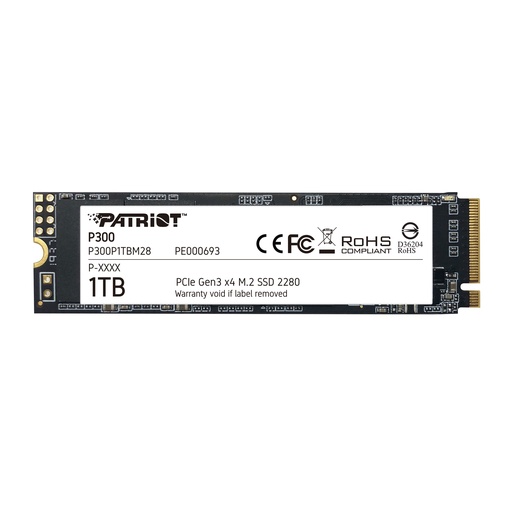 [814914026533] SSD PATRIOT P300 1TB PCIEX 3.0 M.2 2280 P300P1TBM28 11M DE GARANTIA