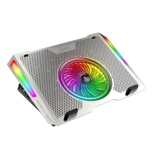 [7506215940764] BASE ENFRIADORA ACTECK FROOST EPIC BE670 ALUMINIO/ ABS 1X VENTILADOR 125 MM/ 4X VENTILADORES 60 MM 2X PUERTOS USB RGB AC-940764 03M DE GARANTIA