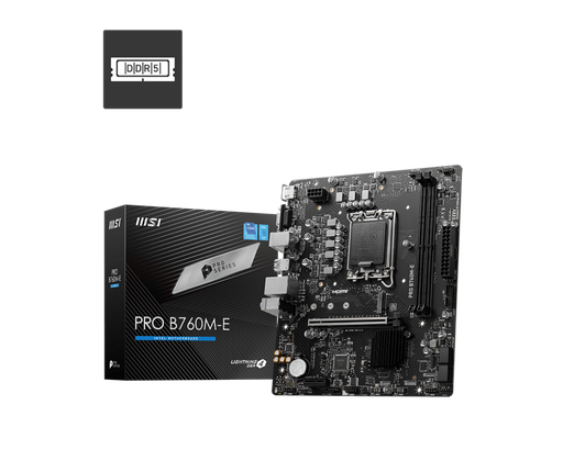 [824142333341] MB MSI PRO B760M-E INTEL 14VA DDR5 64GB M-ATX HDMI PRO B760M-E 12M DE GARANTIA
