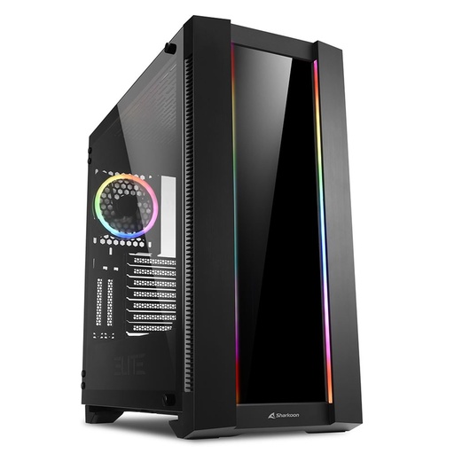 [4044951027163] GABINETE SHARKOON ELITE SHARK CA200G RGB MATX S/FUENTE CRISTAL NEGRO C-CA200G 11M DE GARANTIA