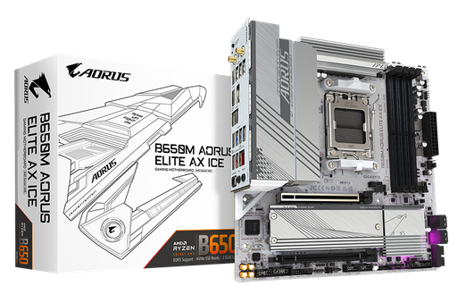 [889523040348] MOTHER AMD B650M AM5 GIGABYTE AORUS ELITE AX ICE 4xDDR5 256GB M-ATX 1AÑO DE GARANTIA