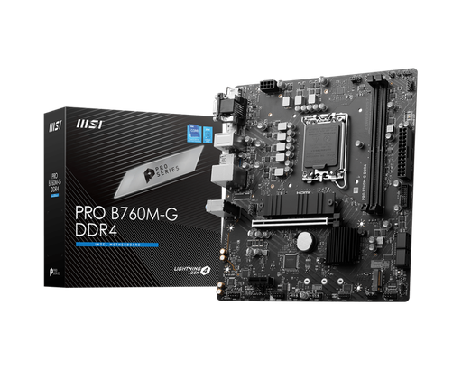 [824142306529] MB MSI PRO B760M-G INTEL 14VA LGA1700 DDR4 64GB M-ATX DP HDMI VGA PRO B760M-G DDR4 11M DE GARANTIA