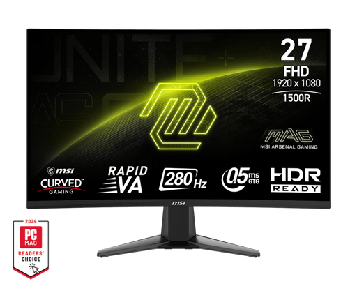 [824142367940] MONITOR 27 MSI MAG 276CXF 0.03MS 280HZ FULL HD CURVO VA DP NEGRO 12M DE GARANTIA